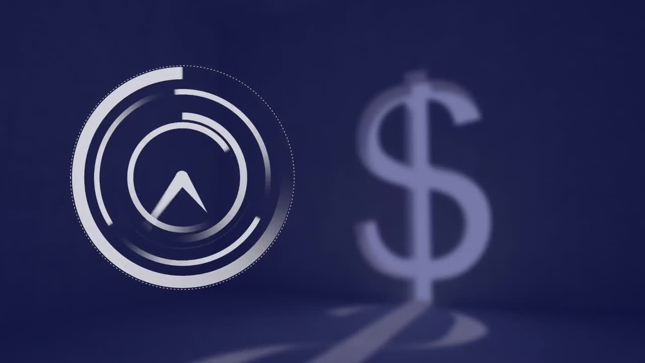 animación digital del reloj despertador haciendo tictac frente al símbolo del dólar estadounidense contra un fondo azul