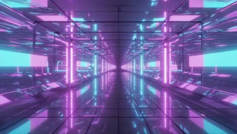 túnel futurista con luces de neón