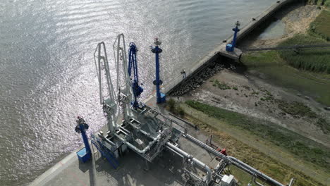 aerial view of a gas and oil unloading