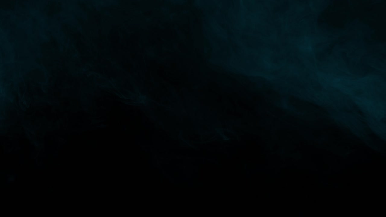 Abstract Dark Teal Smoke Swirling on Black Background