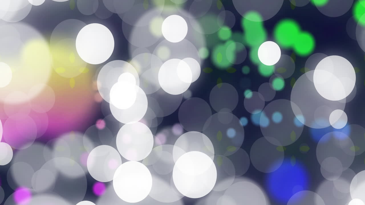 animación de puntos de luz blancos sobre puntos de luz de color sobre fondo negro