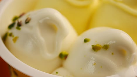 white ice cream with pistachios
