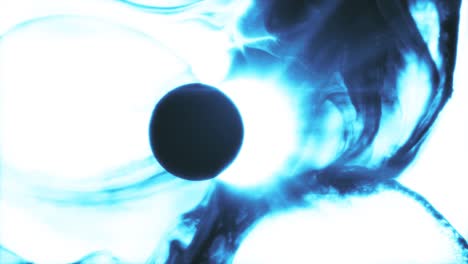 paint ink forming cosmic nebula - planet orbit eclipse