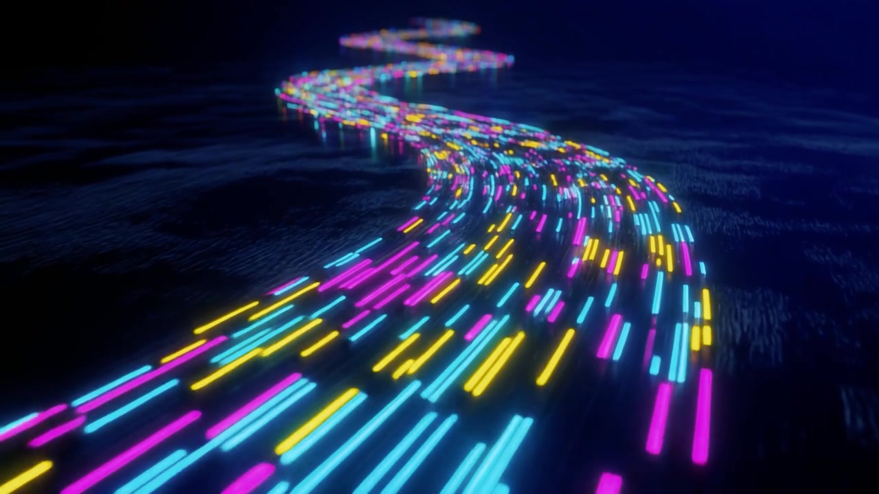 Abstrakt digital data strømmer gennem cyberspace
