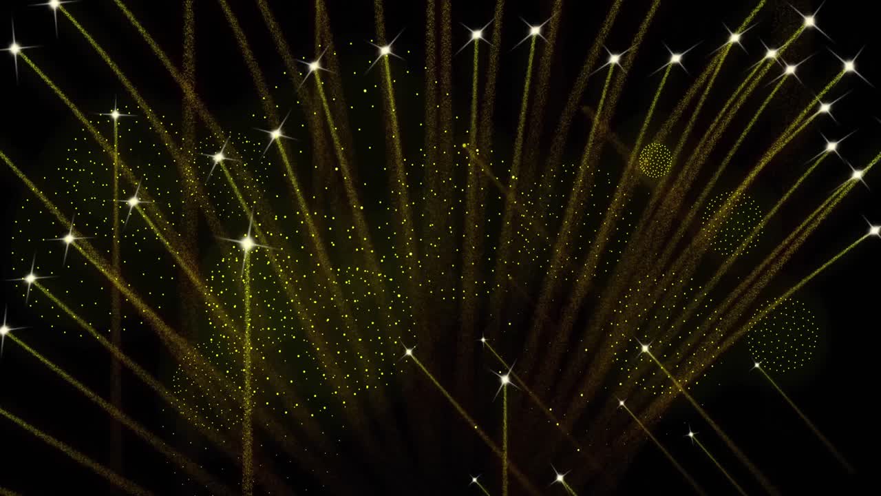 검은 바탕에 불꽃놀이의 애니메이션