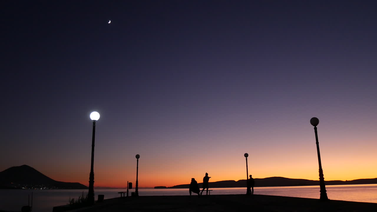 Epic Shot Of A Purple Sunset View From A Pier Free Stock Video Footage ...