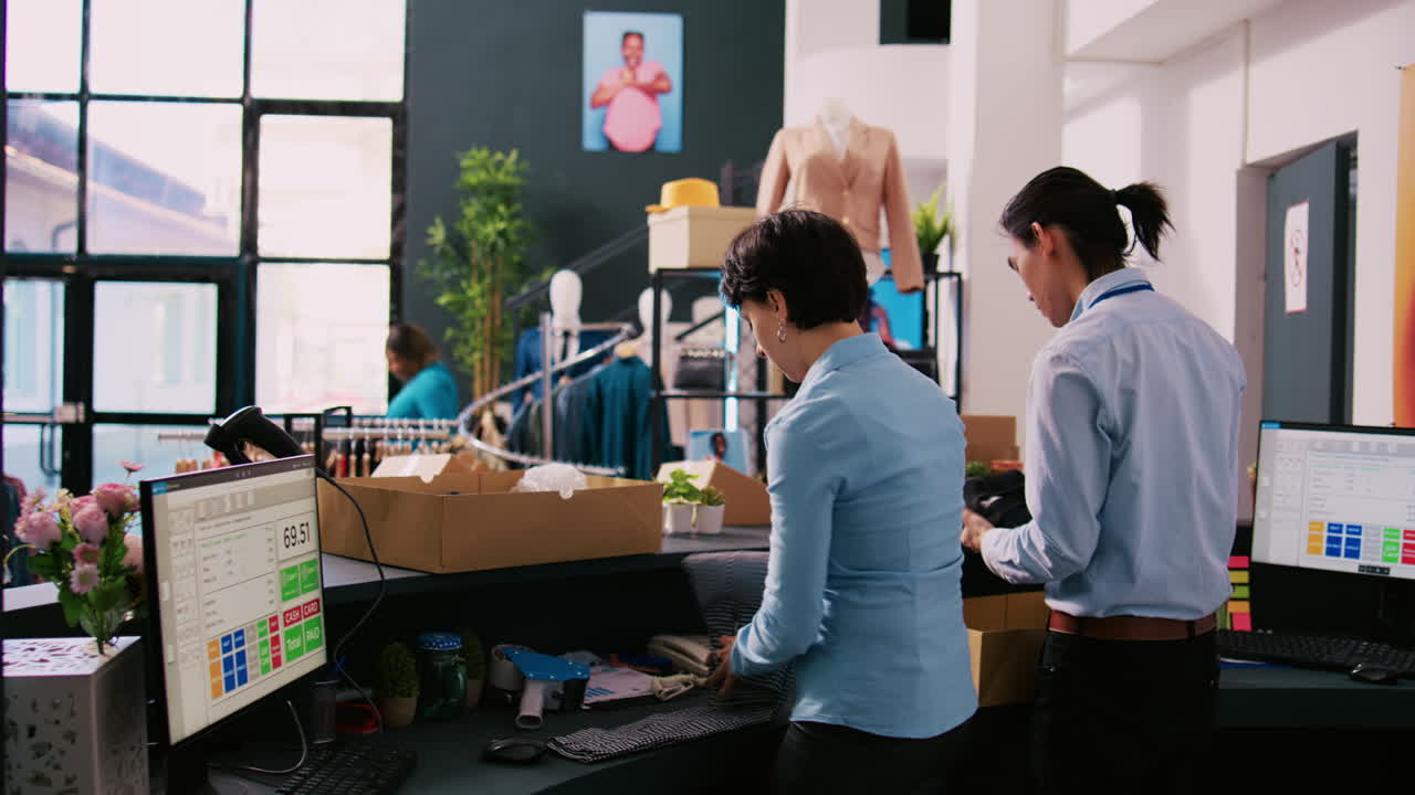 온라인 주문을 준비하는 근로자