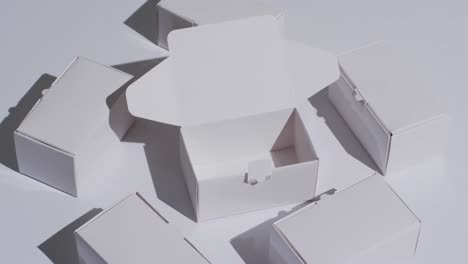 video of cardboard boxes with copy space over white background