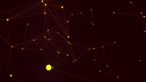 red brillante de conexiones que se mueven contra un fondo negro
