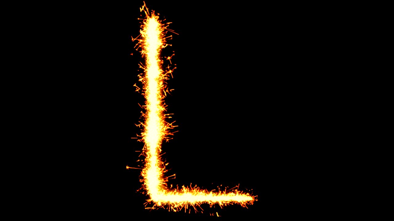 알파 l 텍스트 스파커 글리터 스파커 불꽃놀이 루프 애니메이션