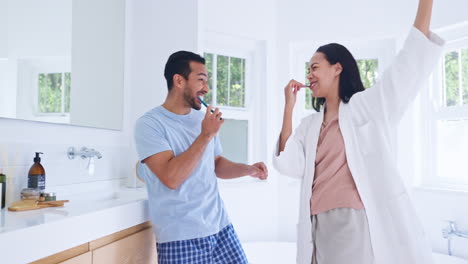 Baño-De-Casa,-Cepillarse-Los-Dientes