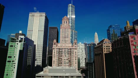 impactful aerial of famous chicago skyscrappers