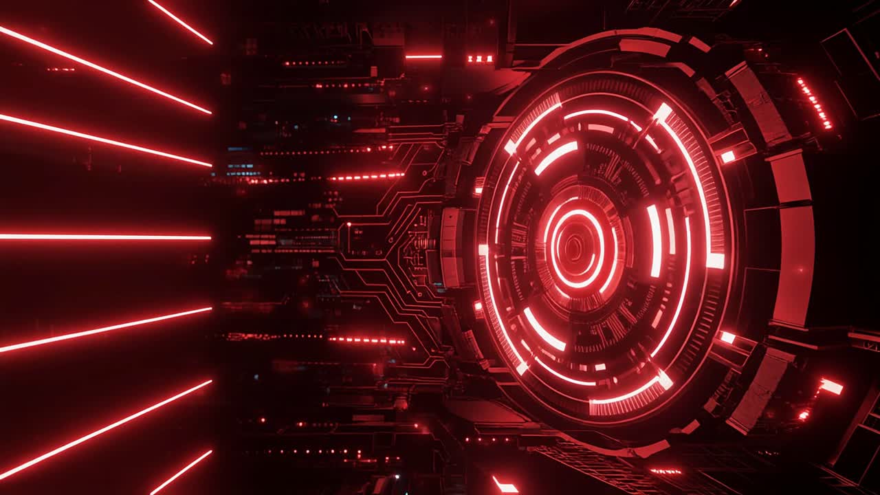Abstract Red Glowing Technology Interface Background