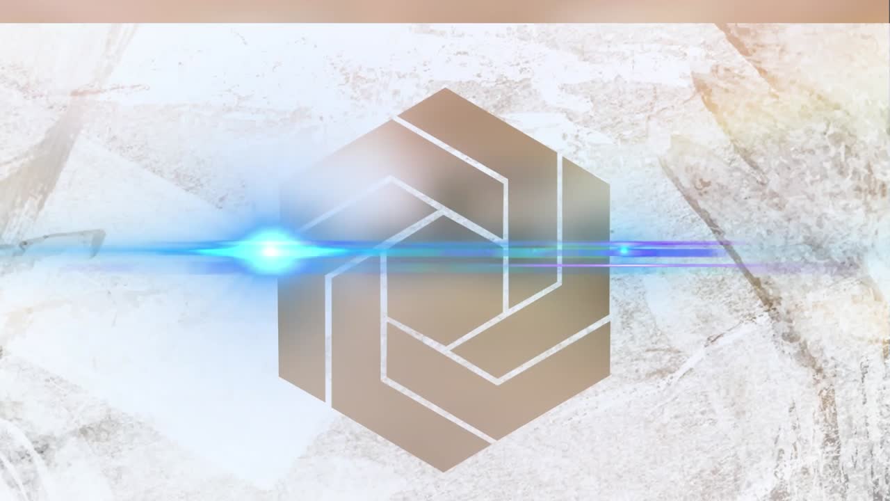 추상적인 배경에 조명 렌즈 플레어와 함께 육각형 모양의 애니메이션.