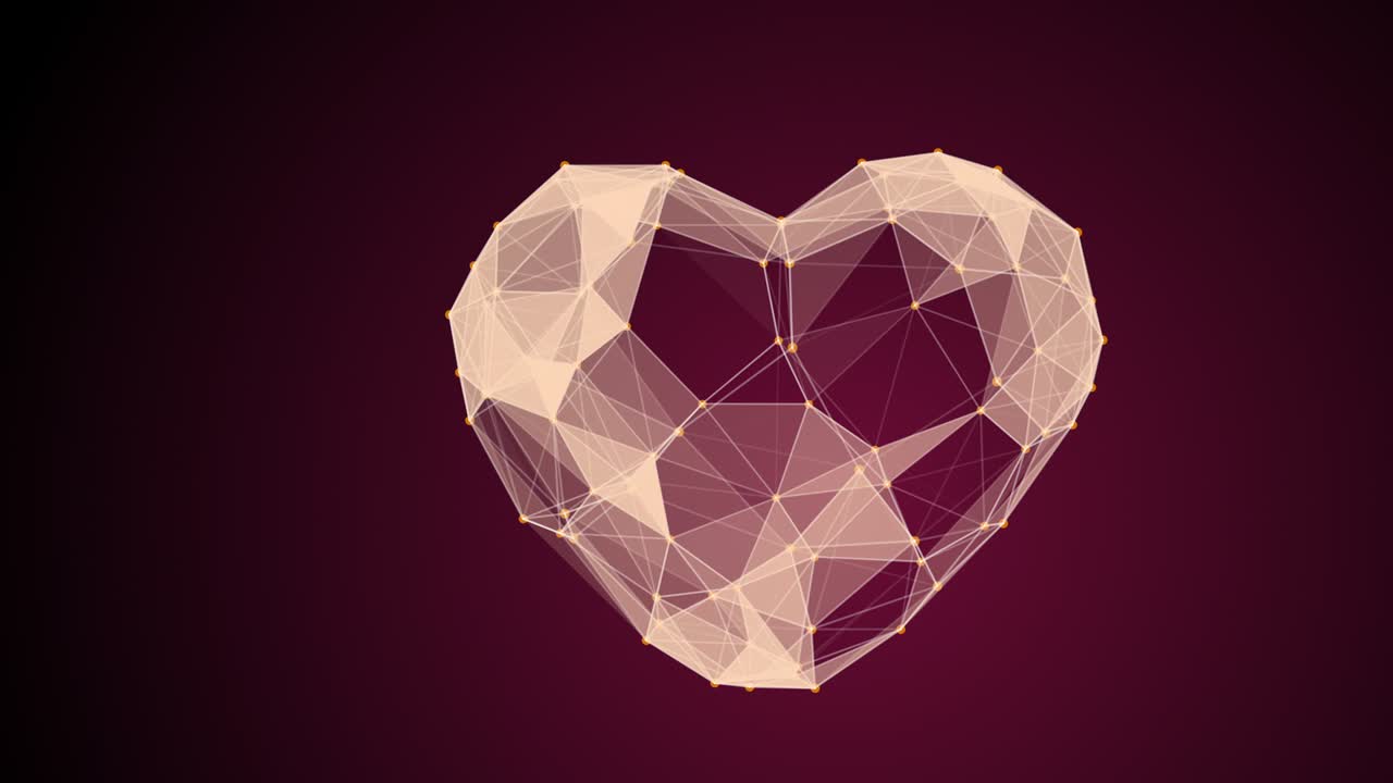 plexo abstracto corazón sobre un fondo oscuro