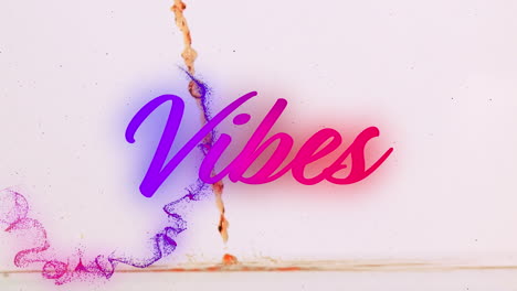 animation of colorful vibes text over colorful clouds