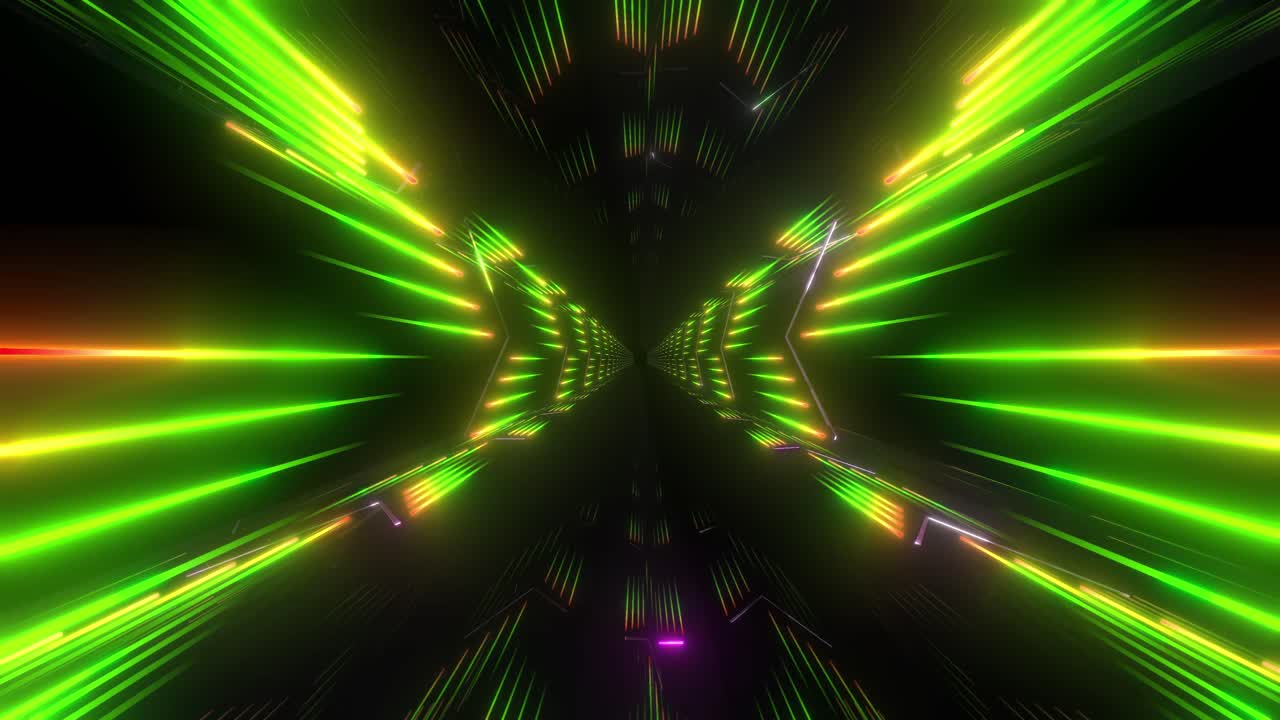 Neon Glowing Tunnel with Arrows
