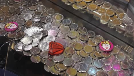 monedas de premio en una máquina