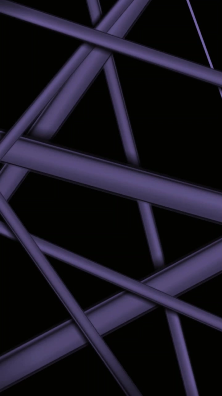 Loop continuo di linee astratte viola in movimento su sfondo nero