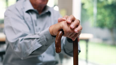 elderly man with walking stick