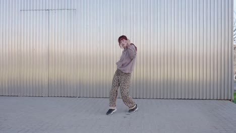 young urban dancer performing a modern choreography