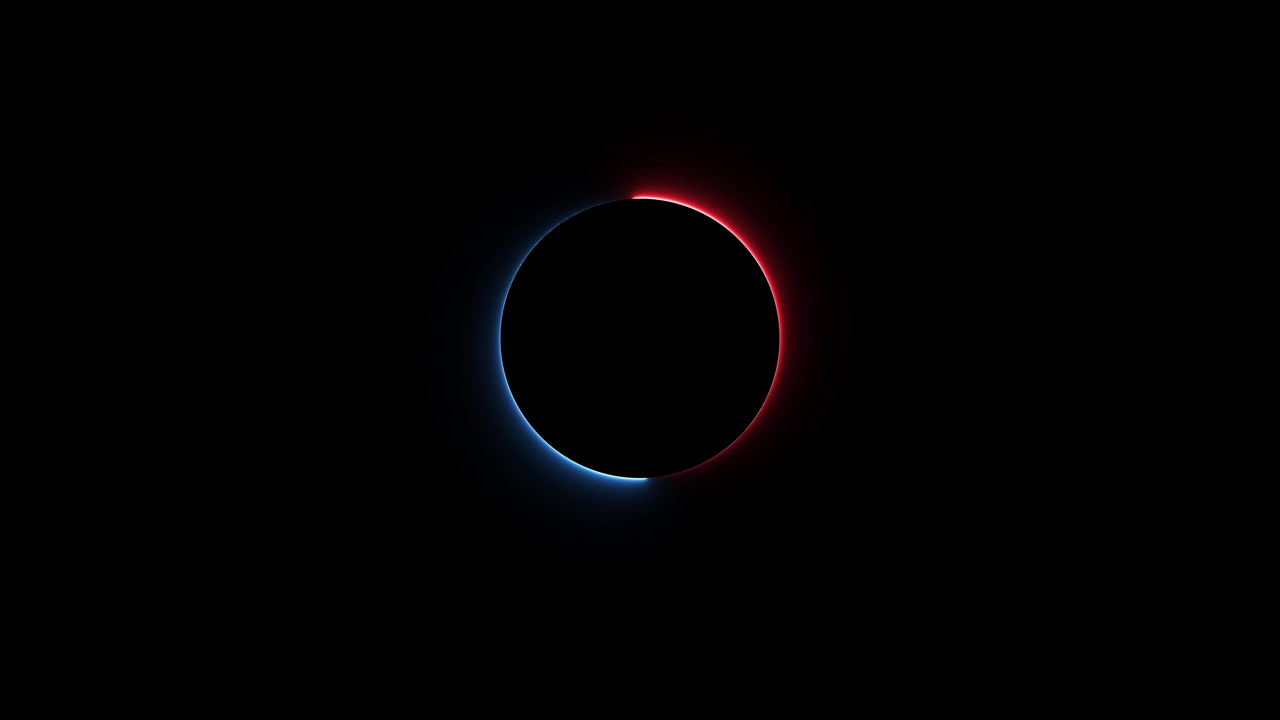 Eclipse with Red and Blue Ring