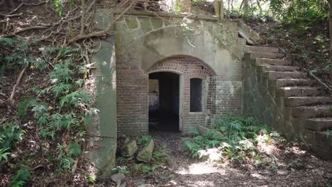 underground bunker ruins on tomogashima island, hidden in jungle, japan