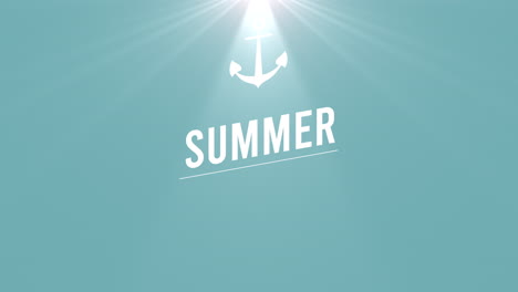 Summer-Time-with-sea-anchor-and-sun-rays-on-blue-gradient