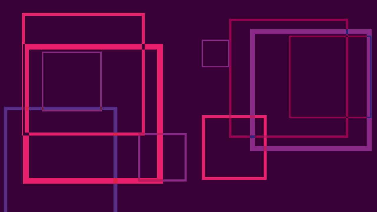 Abstract minimal geometric square shapes, animated background in loop