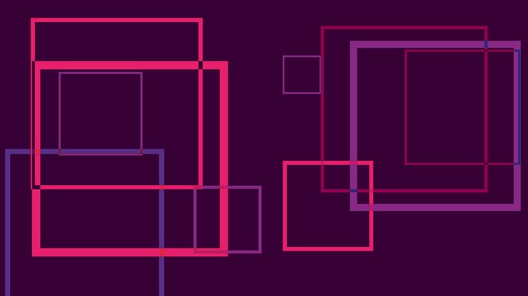 Abstract minimal geometric square shapes, animated background in loop