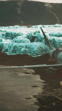 abandoned airplane crash site in the arctic