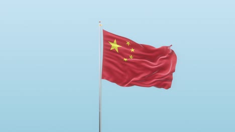 bandera china con alfa y fondo con diferentes ángulos de movimiento