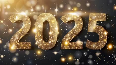 happy new year 2025 golden glitter background