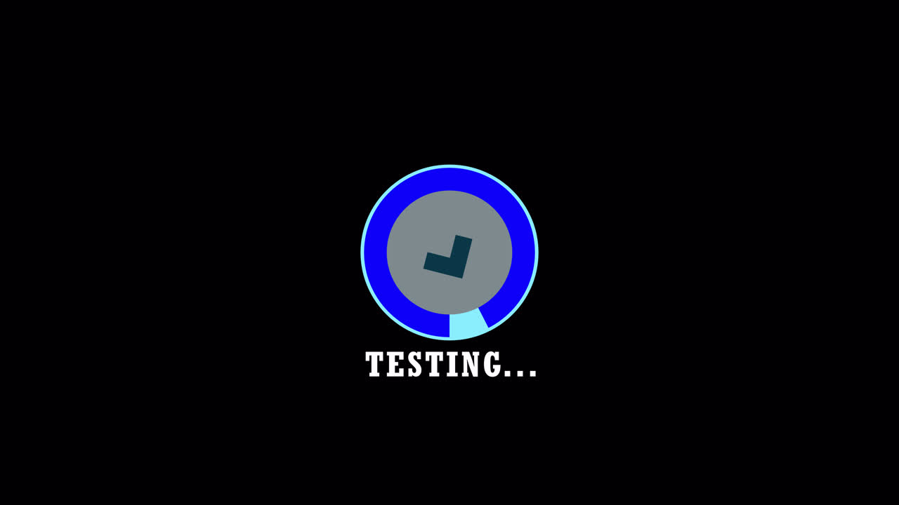 Digital Testing Progress Animation with Success Checkmark Indicator