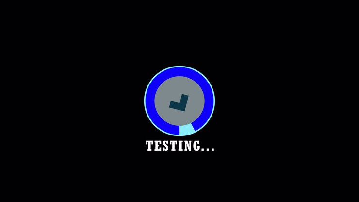 Digital Testing Progress Animation with Success Checkmark Indicator