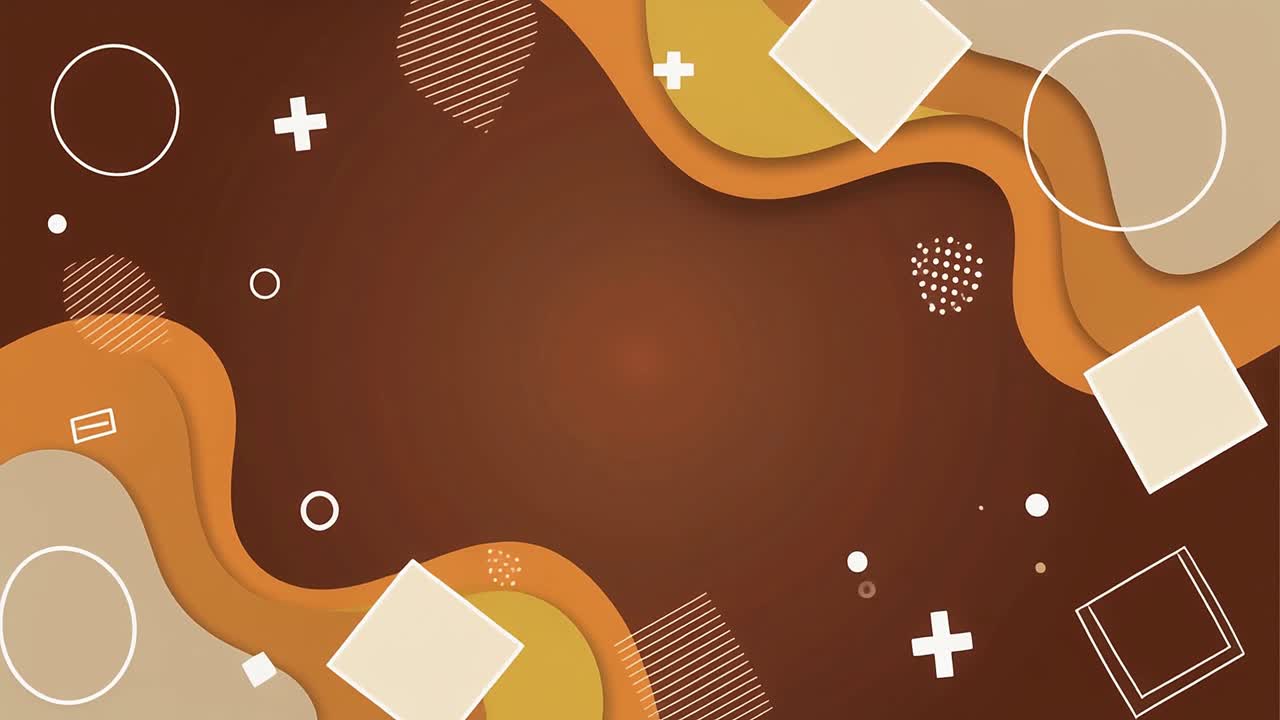 Dynamic Abstract Background with Wavy Layers and Moving Geometric Shapes