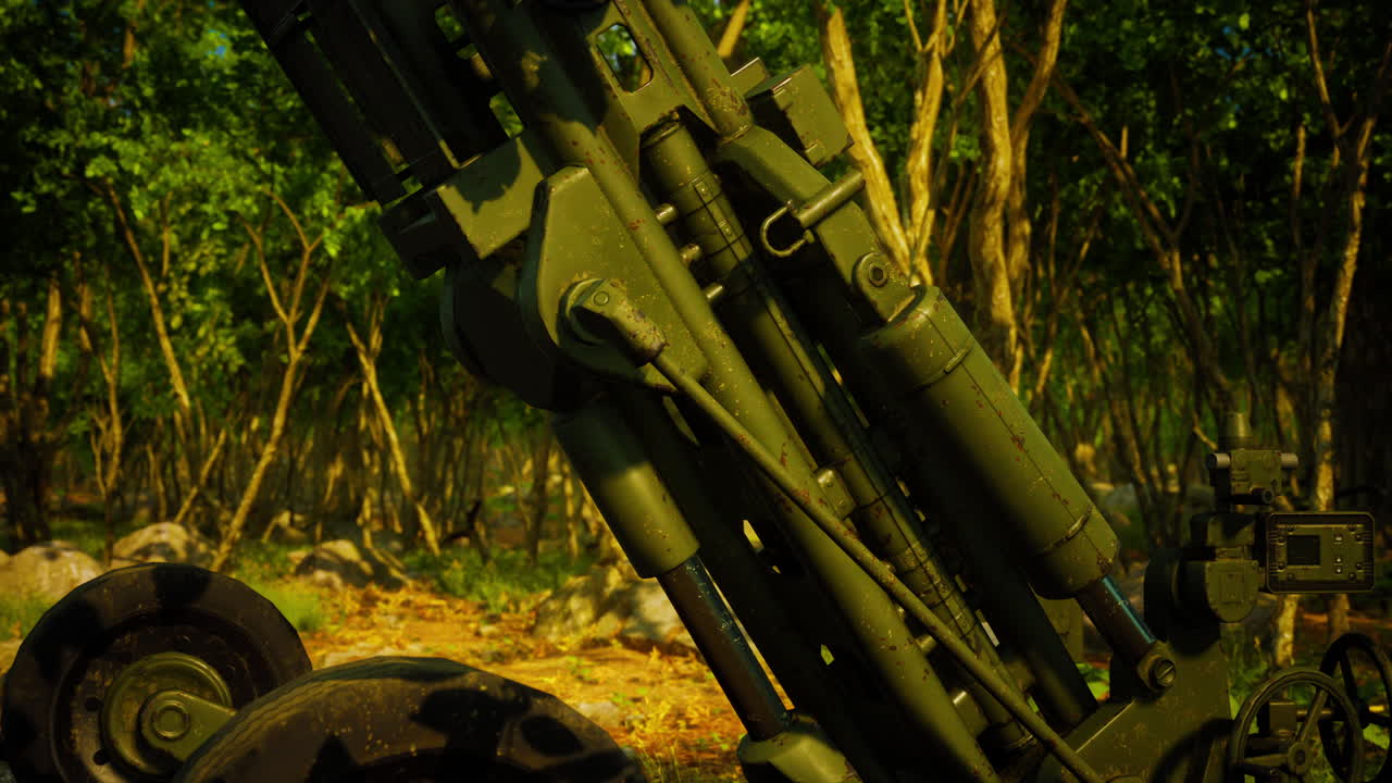 big gun cannon in the forest