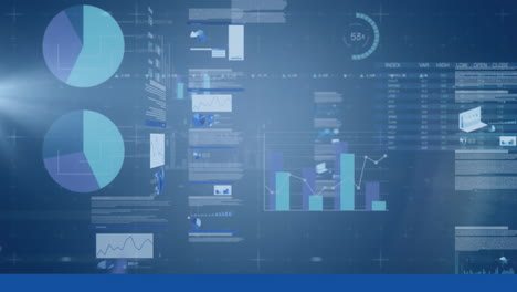 animation of financial data processing and statistics recording