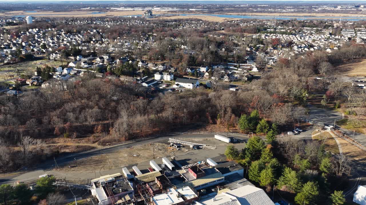 Vista aérea dos bairros no subúrbio de Sayreville, Nova Jersey