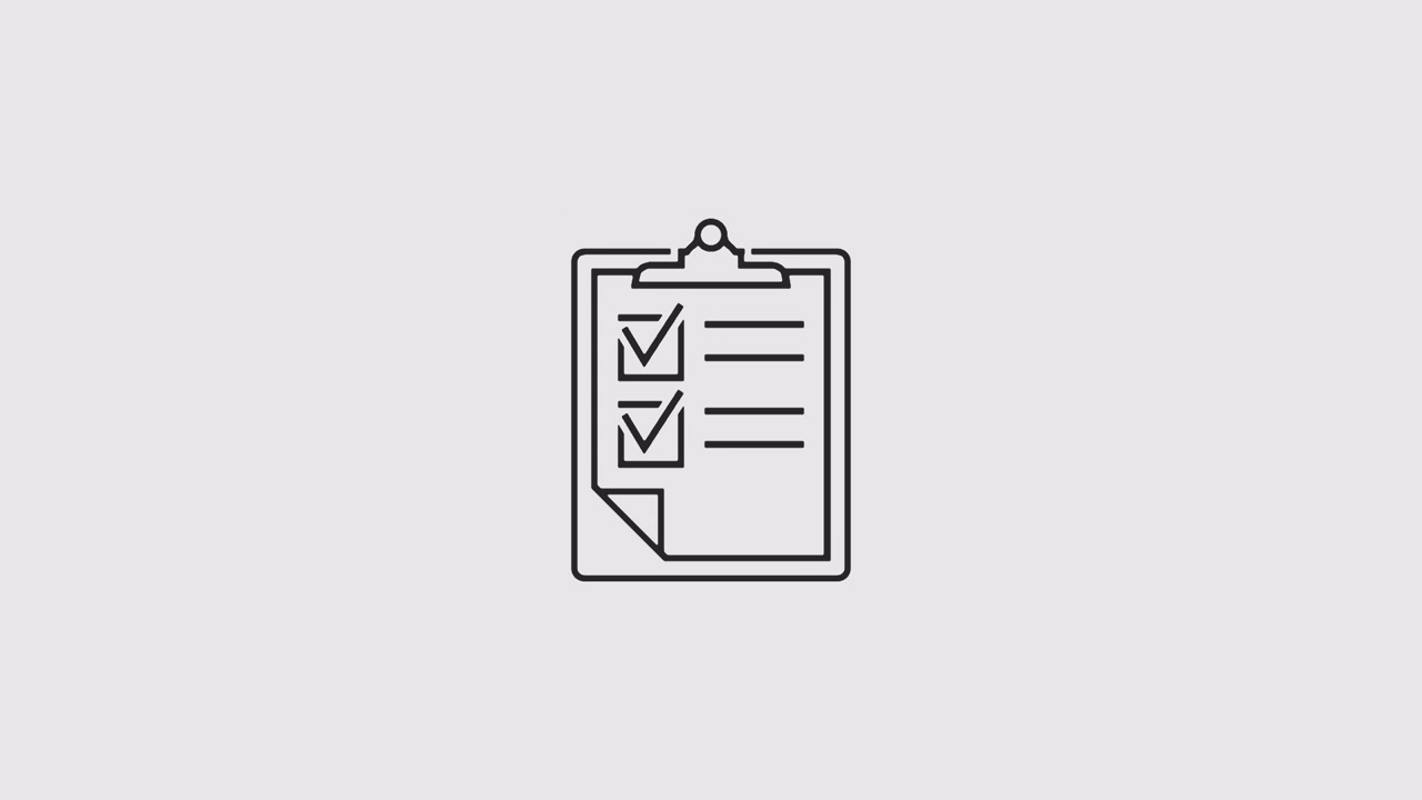 Portapapeles animado con lista de verificación y marcas de verificación