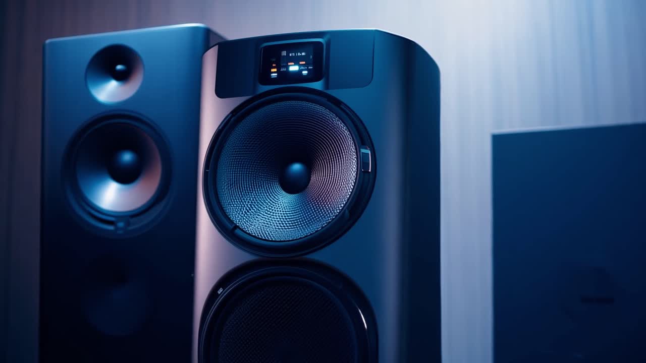 A set of modern audio speakers