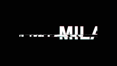 The Word Milan on a Black Background