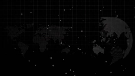 Animación-Del-Globo-Y-Del-Mapa-Mundial-Sobre-Puntos.