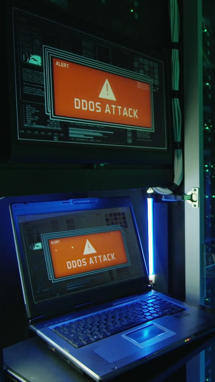 Server Room with Security Alerts