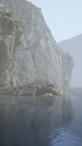 misty mountain lake