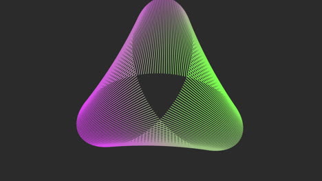 Colorful, 3d cone-cylinder hybrid in green, purple, and white hue