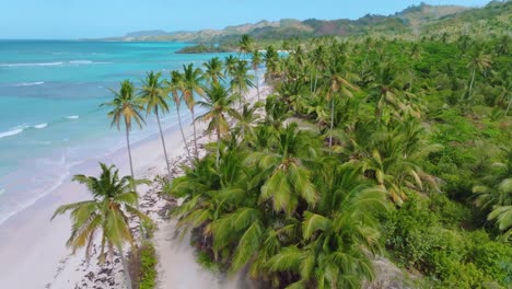 Playa-Rincon-tropical-and-exotic-beach-on-windy-day,-Las-Galeras-in-Dominican-Republic