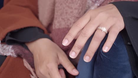 woman's hands with ring