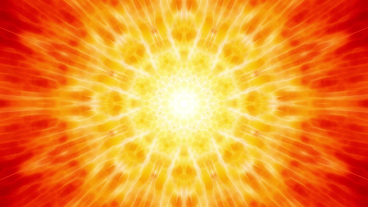 fondo de explosión de energía solar de combustión simétrica