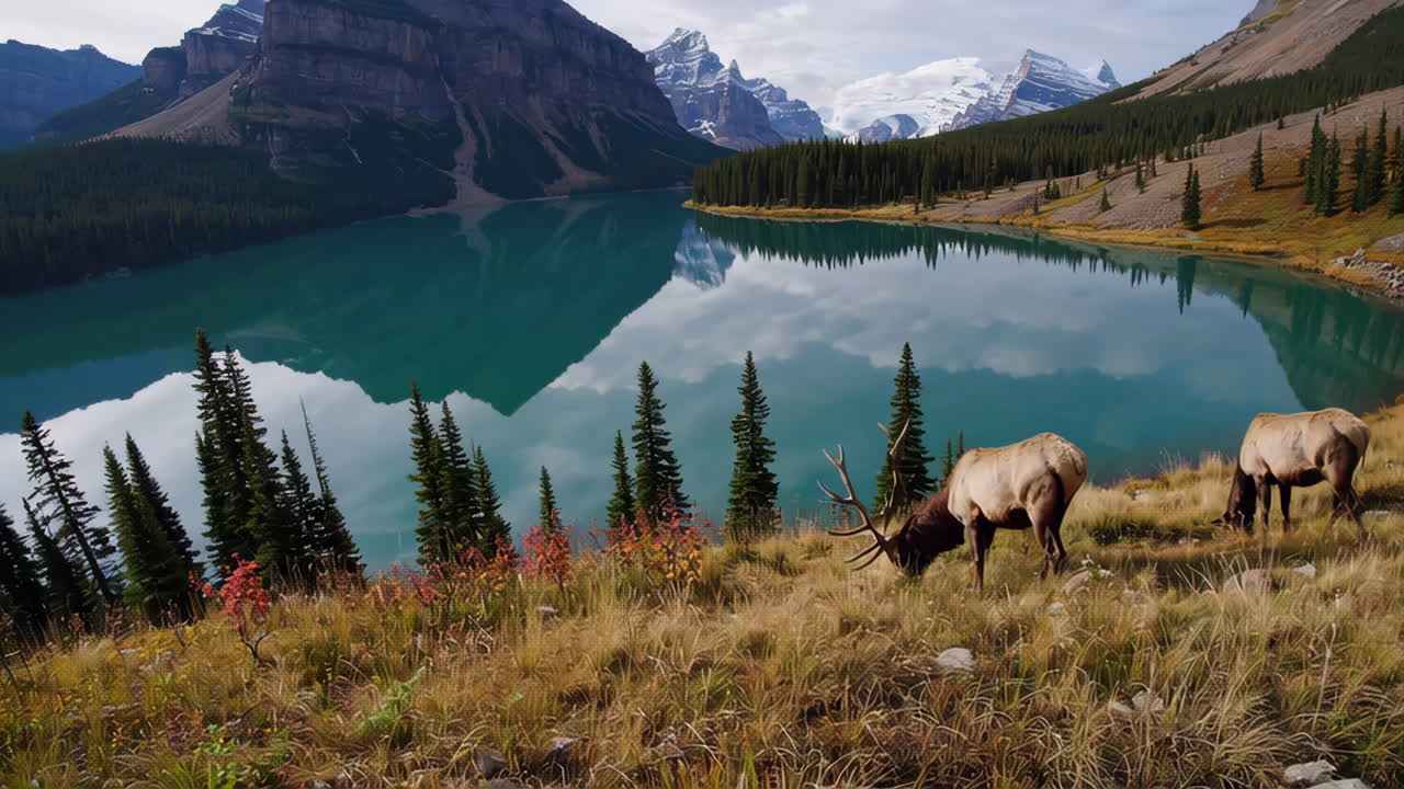 Majestic Mountain Lakes with Elk and Wildlife